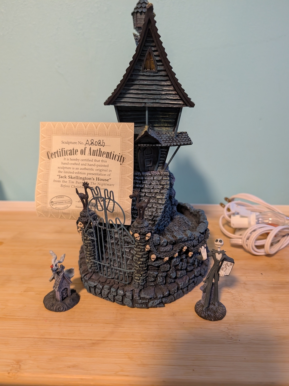 Nightmare-Themed Haunted House Sculpture - Gray